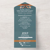 Elegant Bow Stropdas Simple Wedding All In One Uitnodiging (Binnen)