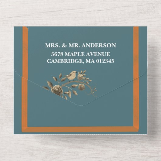 Elegant Bow Stropdas Simple Wedding All In One Uitnodiging (Achterkant)