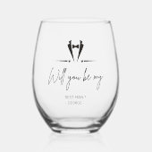 Elegant Bow Stropdas Tuxedo Beste Man Voorstel Gif Wijnglas Zonder Voet (Voorkant)