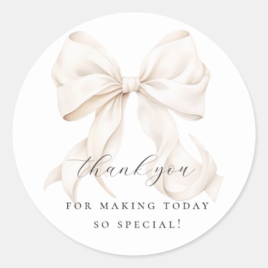 Elegant Bow Vrijgezellenfeest Gift Ronde Sticker (Voorkant)