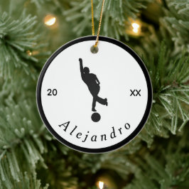 Elegant Bowling Theme Bowler Black White  Keramisch Ornament