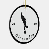 Elegant Bowling Theme Bowler Black White  Keramisch Ornament (Rechts)