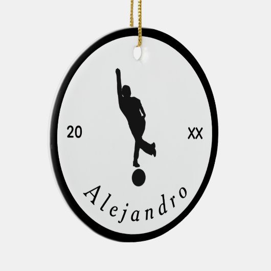 Elegant Bowling Theme Bowler Black White Keramisch Ornament (Rechts)