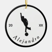 Elegant Bowling Theme Bowler Black White Keramisch Ornament (Voorkant)