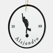 Elegant Bowling Theme Bowler Black White Keramisch Ornament (Links)