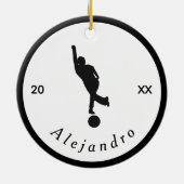 Elegant Bowling Theme Bowler Black White Keramisch Ornament (Achterkant)
