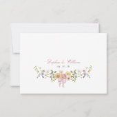 Elegant Bows and Wildflowers RSVP Kaartje (Achterkant)