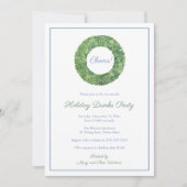 Elegant Boxwood krans Kerstfeest Kaart (Voorkant)