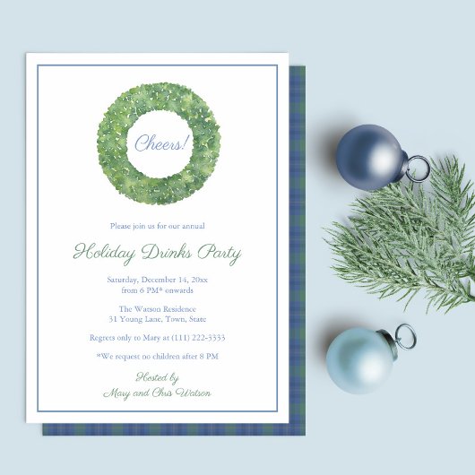 Elegant Boxwood krans Kerstfeest Kaart