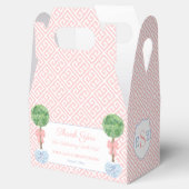 Elegant Boxwood Pink Bow Baby Girl Baptisme Party Bedankdoosjes (Geopend)