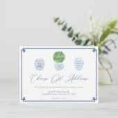 Elegant Boxwood Topiary Ginger Jar Nieuw adres Aankondiging (Staand voorkant)