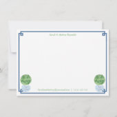 Elegant Boxwood Topiary Ginger Jar Nieuw adres Aankondiging (Achterkant)