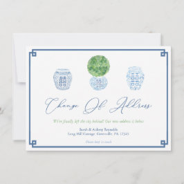 Elegant Boxwood Topiary Ginger Jar Nieuw adres Aankondiging