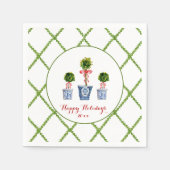 Elegant Boxwood Topiary met trellis Holiday Servet (Voorkant)