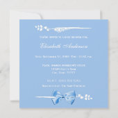 Elegant Boy Baby shower Baby Feet with Blue Bow Kaart (Achterkant)