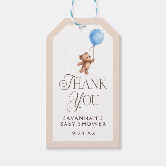 Elegant Boy Beer Baby shower Cadeaulabel (Voorkant)