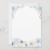 Elegant Boy Blue Baby in Bloom Baby shower Kaart (Achterkant)