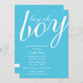 Elegant Boy Oh Boy Blue Baby shower Uitnodiging (Voorkant / Achterkant)