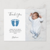 Elegant Boy's Baby shower Foto Dank u Briefkaart (Voorkant)