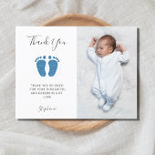 Elegant Boy's Baby shower Foto Dank u Briefkaart