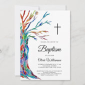 Elegant Boy's Baptism Christening Uitnodiging (Voorkant)