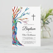 Elegant Boy's Baptism Christening Uitnodiging (Staand voorkant)