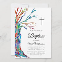 Elegant Boy's Baptism Christening Uitnodiging