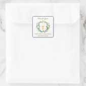 Elegant Boys marine Floral First Heilige Communie Vierkante Sticker (Tas)