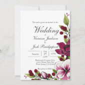 Elegant Boysenberry Floral Vibrant Green Wedding Kaart (Voorkant)