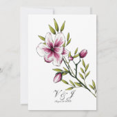 Elegant Boysenberry Floral Vibrant Green Wedding Kaart (Achterkant)