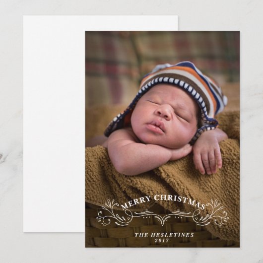 Elegant Bracket Holiday-fotokaart Feestdagenkaart (Voorkant / Achterkant)