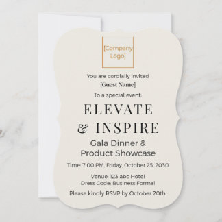 Elegant Bracket Invitation | Corporate Gala & Even Kaart