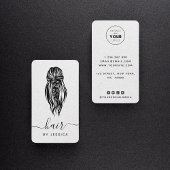 Elegant Braid Wavy Hair Salon Gray Kraft Paper Visitekaartje