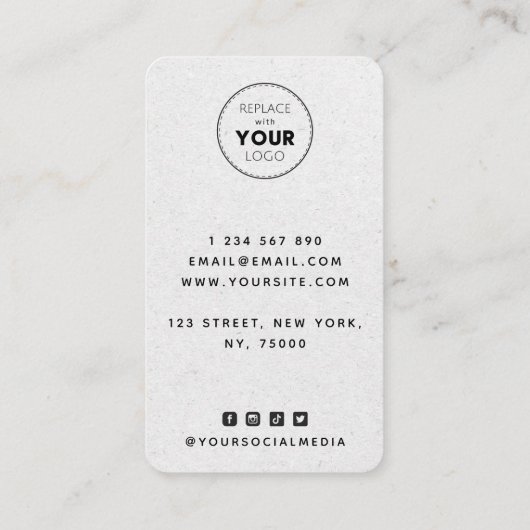 Elegant Braid Wavy Hair Salon Gray Kraft Paper Visitekaartje (Achterkant)