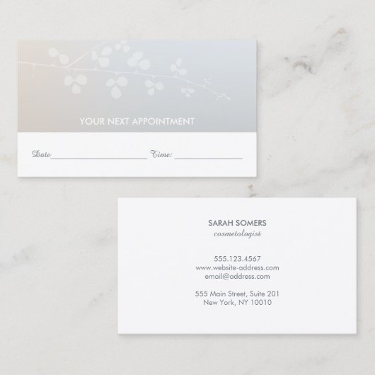 Elegant Branch Salon Spa Appointinder Afsprakenkaartje (Voorkant / Achterkant)