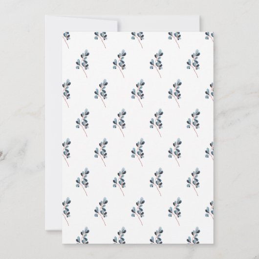 Elegant Branches Foto Afstuderen Announcemet Aankondiging (Achterkant)