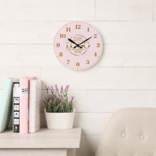 Elegant Branded Bedrijf Business Logo Blush Pink Grote Klok