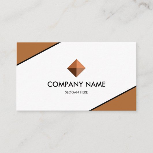 Elegant Branded Brown & White Visitekaartje (Voorkant)