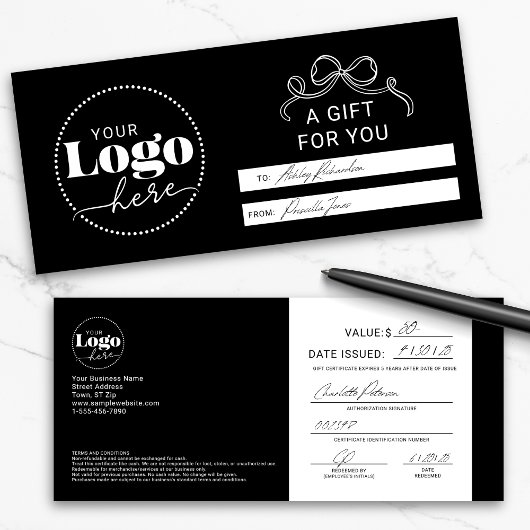 Elegant Branded Logo Zakelijk Cadeaubon