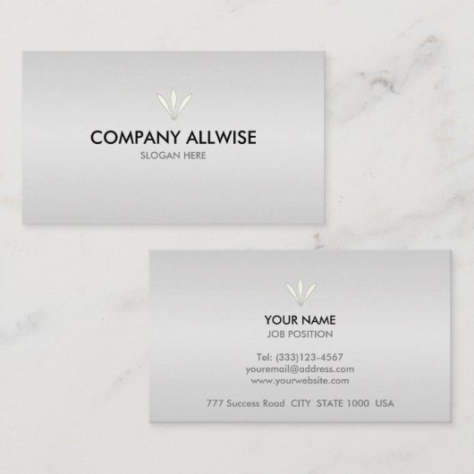 Elegant Branded Silver Metallic Kijk Visitekaartje (Voorkant / Achterkant)