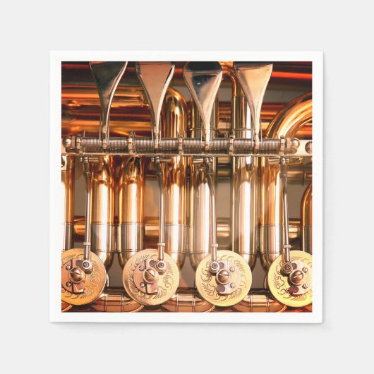 Elegant Brass Instrument Music Paper Napkin Servet (Voorkant)