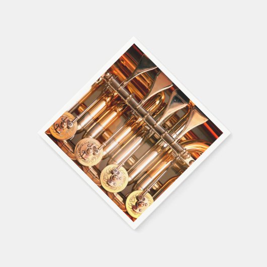 Elegant Brass Instrument Music Paper Napkin Servet (Hoek)