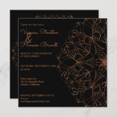 Elegant Brass Mandala Wedding Kaart (Voorkant / Achterkant)