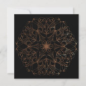 Elegant Brass Mandala Wedding Kaart (Achterkant)