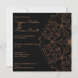 Elegant Brass Mandala Wedding Kaart
