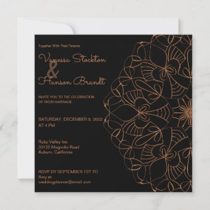 Elegant Brass Mandala Wedding Kaart
