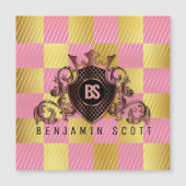 Elegant Brass Monogram Magnetische Kaart (Voorkant)