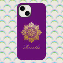 Elegant Breathe Deep Paars en Gold Mandala