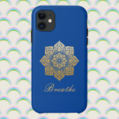 Elegant Breathe Deep Royal Blue en Gold Mandala Case-Mate iPhone Case