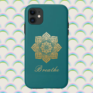 Elegant Breathe Gold Mandala over Rich Green Case-Mate iPhone Case